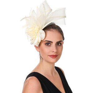 Fascinators Hat Flower St08-beige